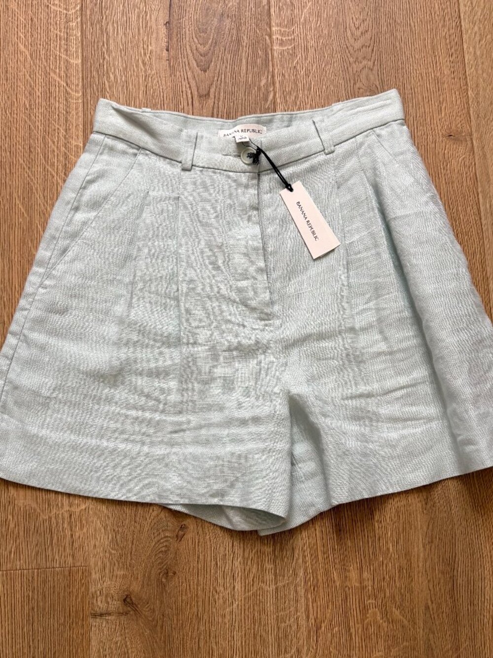 Banana Republic European Flax Blue Linen Shorts (Size 0) NWT